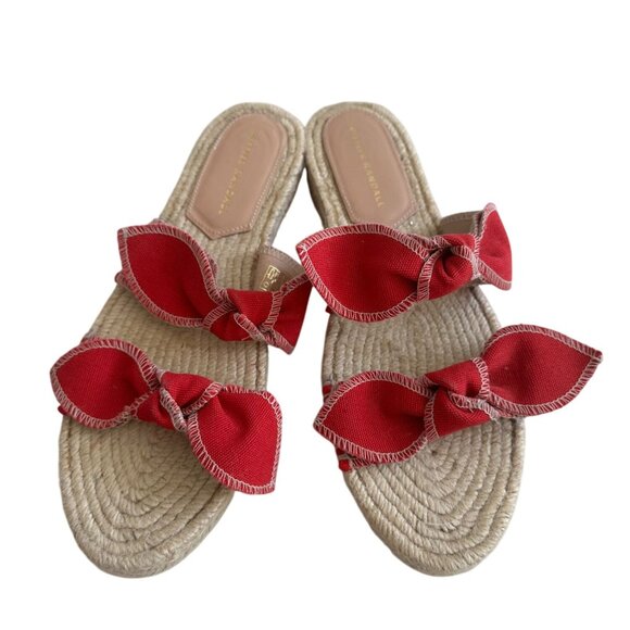 LOEFFLER RANDALL Red Bow Espadrille Sandals Size 41/11 - Picture 3 of 10